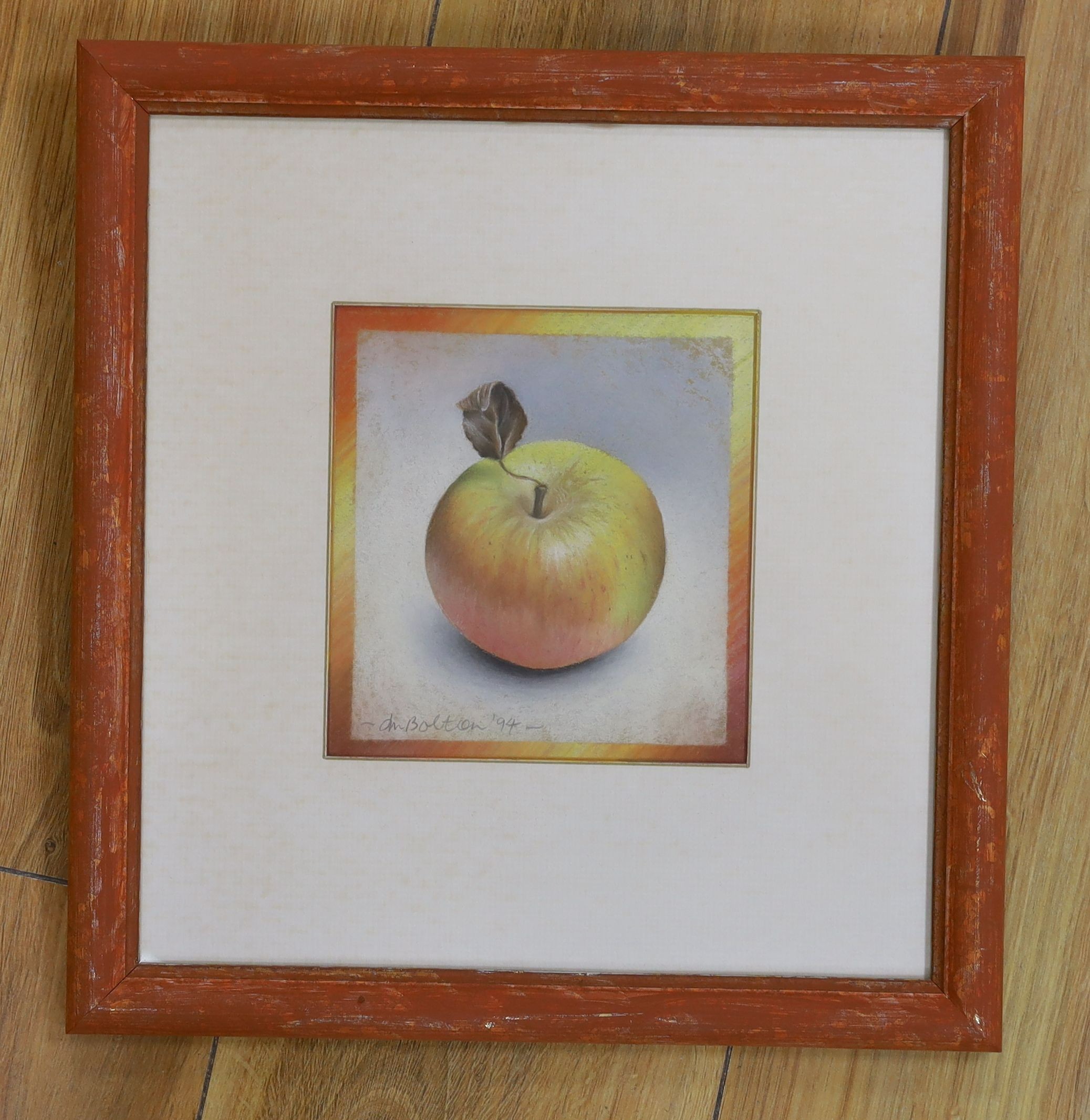 Bolton (20th C.), pastel, 'Cox's Orange Pippin', signed and dated '94, 14 x 13cm